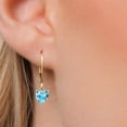 thumbnail image 3 of Gem Stone King 14K Yellow Gold Swiss Blue Topaz Earrings for Women | 1.90 Cttw | Gemstone November Birthstone | Heart Shape 6MM, 3 of 6
