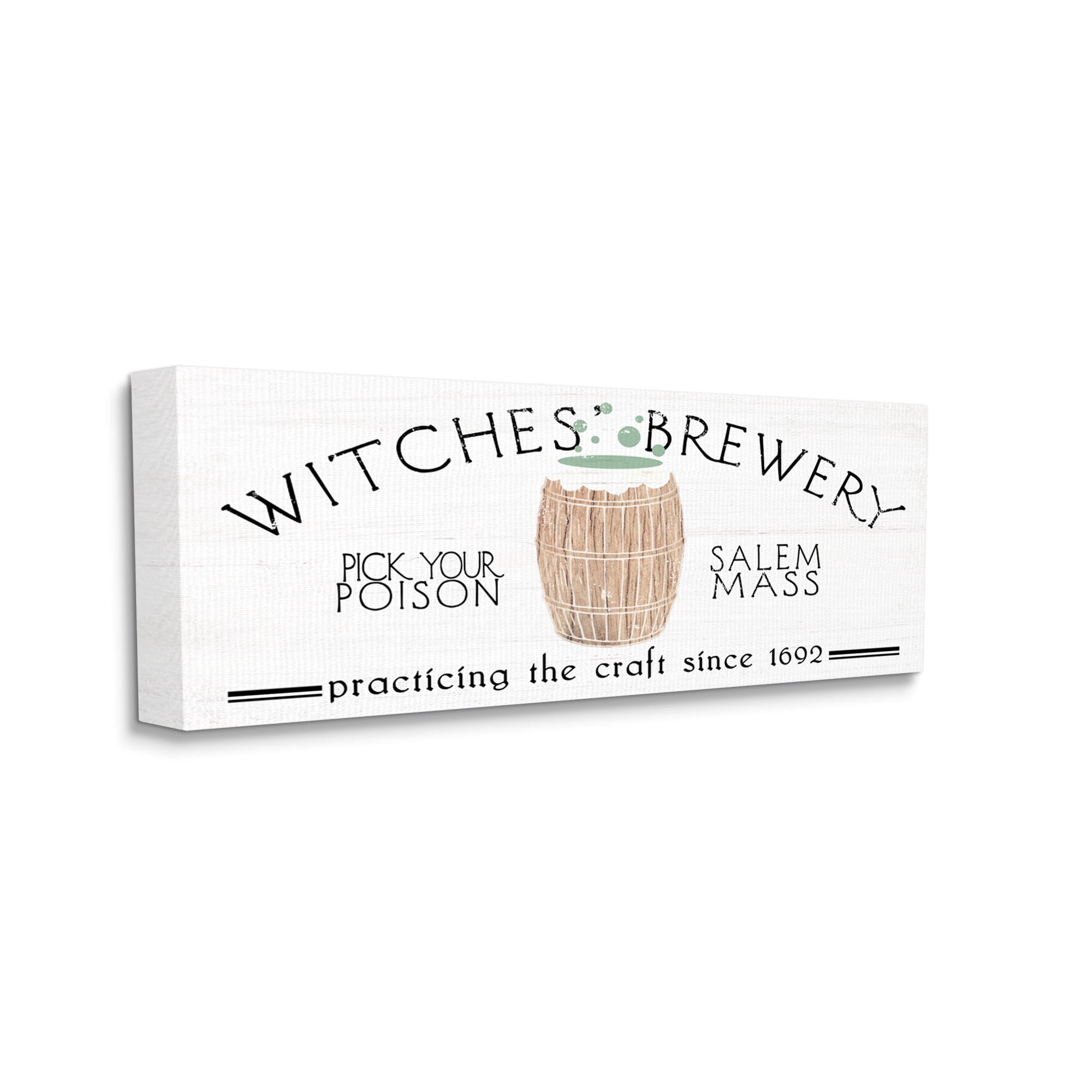 Stupell Industries Witches Brewery Seasonal Halloween Vintage Salem Sign Graphic Art Gallery Wrapped Canvas Print Wall Art, Design by Daphne Polselli