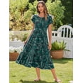 thumbnail image 2 of Vestido tipo camiseta Zeagoo para verano, casual, holgado, playa, hoja verde S, 2 of 6