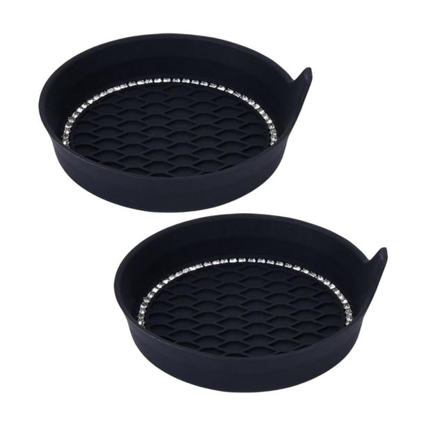 Posavasos para coche, redondo, universal, resistente a los arañazos Negro