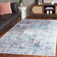 thumbnail image 3 of SAFAVIEH Santa Monica Alice Abstract Polyester Area Rug, Blue/Rust, 3' x 5', 3 of 13
