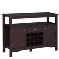 thumbnail image 1 of Modern Espresso Kitchen Buffet Bar Cabinet with Wine Rack - 46" Storage Sideboard for Dining & Living Room, 1 of 7