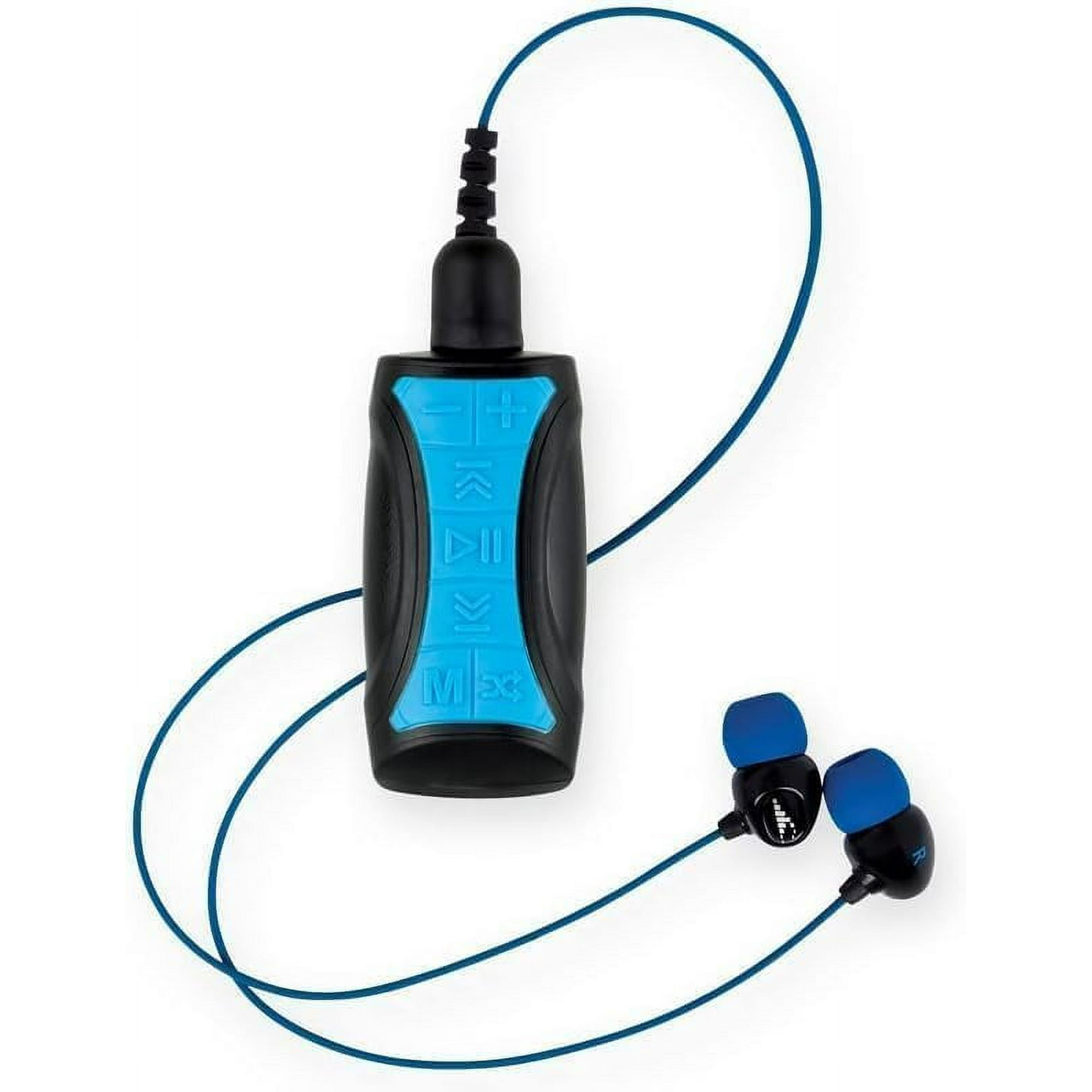 H2O Audio Stream 3 PRO and Surge S+ Earbuds - Multi-Sport Waterproof Music Player & Ear Headphones - Bluetooth for Above Ground, MP3 for Swimming- Playlist+ App Included - Blue