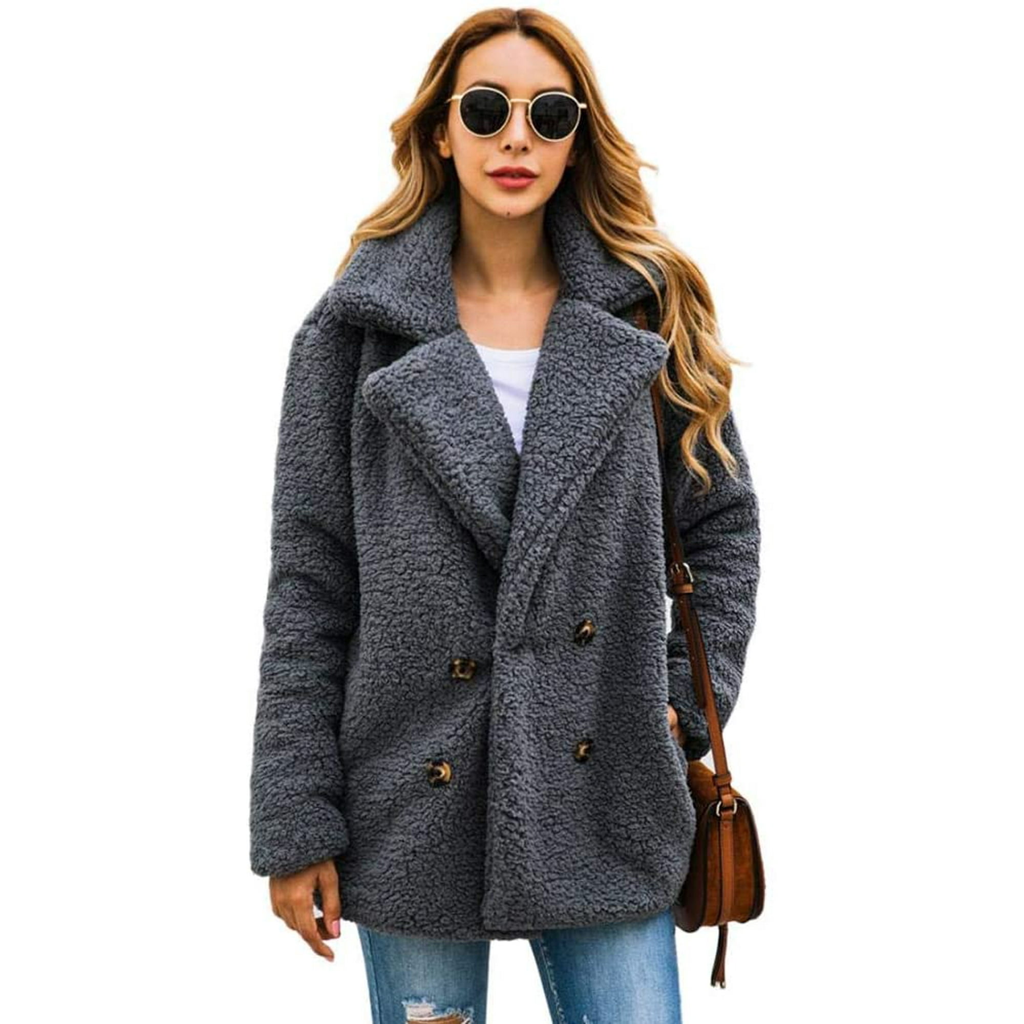 Fuzzy peacoat hotsell