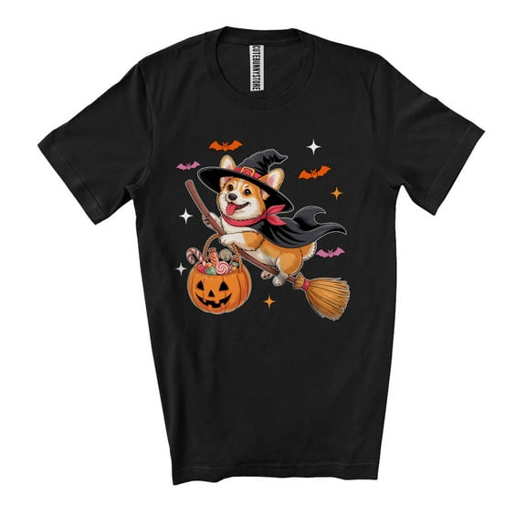 Witch Corgi; Adorable Halloween Costume Pumpkin Candy Lover; Family Group Unisex T-Shirt