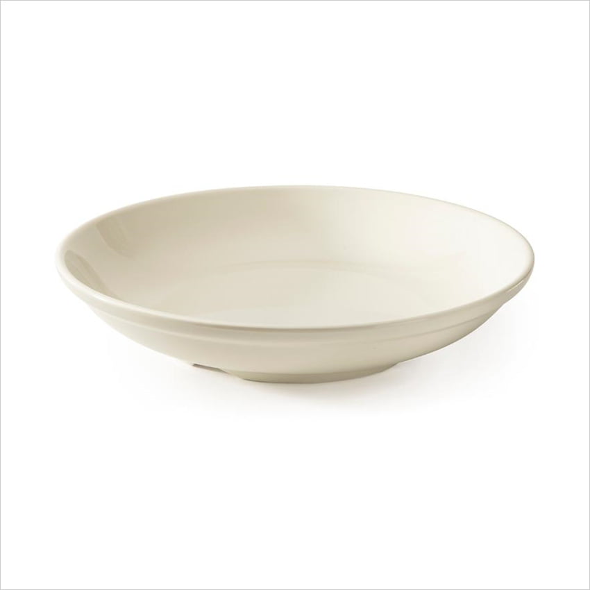 12 by 12 by 1-3/4-Inch 12-Pack CAC China REC-121 Rolled Edge 18-Ounce American White Stoneware Round Pasta Bowl