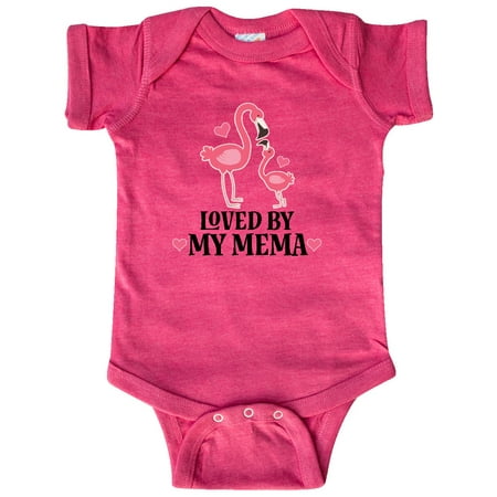 

Inktastic My Mema Loves Me Flamingo Gift Baby Girl Bodysuit