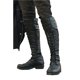 thumbnail image 3 of Men's Medieval Knee High Boots Cross Strap Lace Up Shoes Flat Cool Moto Boots42, 3 of 4