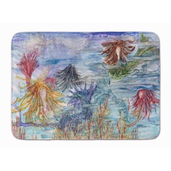 Abstract Mermaid Water Fantasy Machine Washable Memory Foam Mat