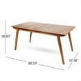 thumbnail image 4 of GDF Studio Tulum Outdoor Acacia Wood 7 Piece Dining Set with Cushion, Teak and Cream, 4 of 12