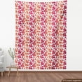 thumbnail image 4 of Ambesonne Floral Fabric by the Yard Upholstery, Continuous-Line Flowers Art, 2 Yards, Raspberry White and Orange, 4 of 5