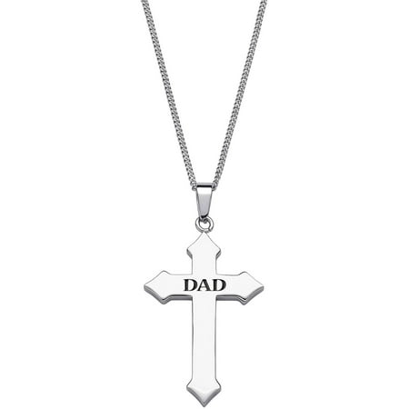 Stainless Steel DAD Polished Cross Pendant