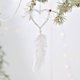 thumbnail image 3 of Puntoco Colgante de pluma transparente para árbol de Navidad, copo de nieve, campana, pequeño colgante, decoración para lugar de Navidad, 3 of 6