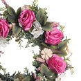 thumbnail image 3 of Corona Decorativa de Feliz Pascua Sincero para Puerta de entrada Rosas Rojas y Rosadas, 3 of 5