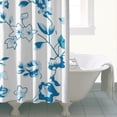 thumbnail image 5 of Floral Shower Curtain Watercolor Botanical Bathroom Decor Rustic Flower Design Fabric Bath Curtain for Tub Country Style Home Accessories with Hooks，84x72in(210x180cm), 5 of 5