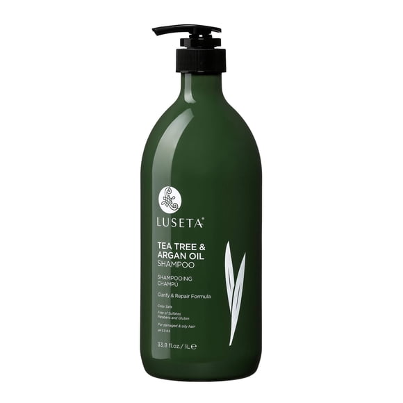 Luseta Champú con leche de árbol de té y aceite de argán, fórmula segura para aclarar y reparar el color, 33,8 onzas líquidas. Onz.