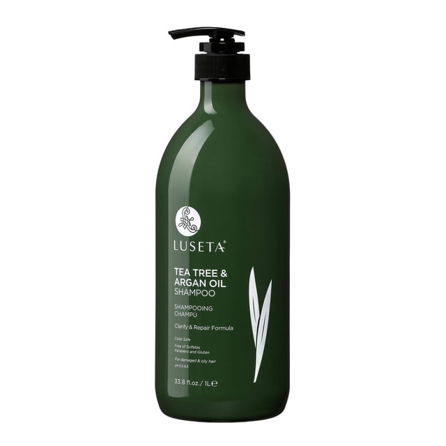 Luseta Champú con leche de árbol de té y aceite de argán, fórmula segura para aclarar y reparar el color, 33,8 onzas líquidas. Onz.