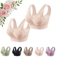 thumbnail image 2 of Hana Bra for Senior Women, 2Pcs Cotton Buttonless Comfy Lifting Shaping Bras, Full Coverage Underwire-Free Push up Bras Soft Breathable Bras for Older Women Daily Wear, 2 of 8