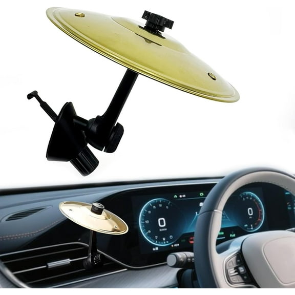 Wrongduck Car Cymbal Air Vent, Mini Car Crash Cymbal Drum Accessory for Music Lovers, Compact Design Fits Most Vehicle Air Vents, Fun Driving Toy for Car Interior Decoration