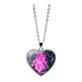 thumbnail image 1 of Solar System Planet Galaxy Double Sided Glass Universe Heart Pendant Necklace, 1 of 9