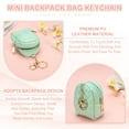 thumbnail image 3 of Uxcell Mini Backpack Cute Cosmetic Bag for Women, PU Leather Creative Pendant Keychain Coin Purse for Makeup Key Card Data Cable Organizer Green, 3 of 7