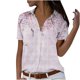 thumbnail image 1 of Tops de Mujer Camisas Tipo Cárdigan Camisa Con Botones Camisa de Manga Corta Con Cuello en V Solapa Blusas Con Estampado Floral Casual Odeerbi ODB155245, 1 of 8
