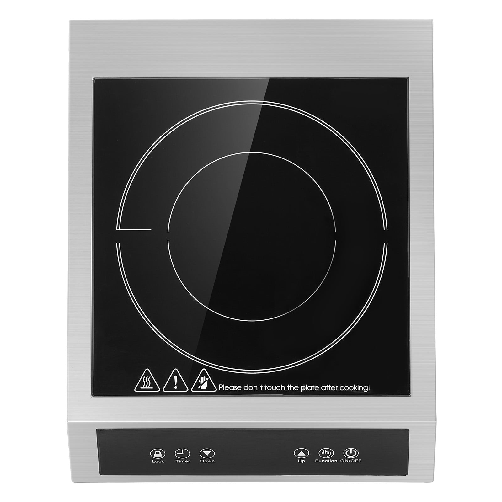 KFFKFF Mobile Induction Stove, 3500W Professional Induction Heater with 11 Heat Levels, Metallic Kitchen Induction Plate with 3H Timing Function, Safety Lock, Ideal for Food Service Use