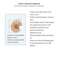 thumbnail image 4 of Gancho De Pared De Bambú Adhesivo Colgador De Pared De Acero Inoxidable Y Madera Minnieouse  HA013682-00, 4 of 6
