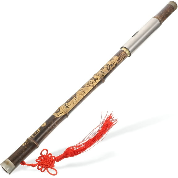 QAYOZ Bamboo Bawu Flute F Key Vertical Blow Wind Instrument