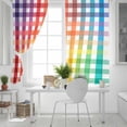thumbnail image 5 of Fsddascl Colorful Stripe Blackout Curtains for Bedroom/Living Room, Thermal Insulated Kitchen Curtains, Farmhouse Striped Modern Abstract Art Grommet Darkening Window Treatment Drapes 42"x63"x2, 5 of 6