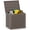 Brown, variant on Gymax Outdoor Storage Box w/Lockable Lid & Wicker-woven Texture for Pool Accessories Brown