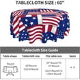 thumbnail image 2 of 4th of July Patriotic Tablecloth Round 60 Inch Independence Day American Flag Washable Wrinkle Stain-Resistant Polyester Table Cloth Holiday Decorations For Home Party Picnic Kitchen Dining Outdoor, 2 of 6