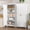 White, variant on Polup 75" Height Metal White Storage Cabinet, Modern Tall Steel Pantry Cupboard with 2 Doors and Adjustable Shelves for Kitchen Garage and Home