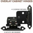 thumbnail image 3 of 40 Pcs Matte Black Cabinet Hinges Overlay Self Closing for Kitchen Cabinet Door, 3 of 6
