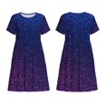 thumbnail image 3 of Bixox Robe d'Été à Manches Courtes pour Femmes Robe Ample Longueur Genou avec Poches-Brillant Néon, 3 of 7