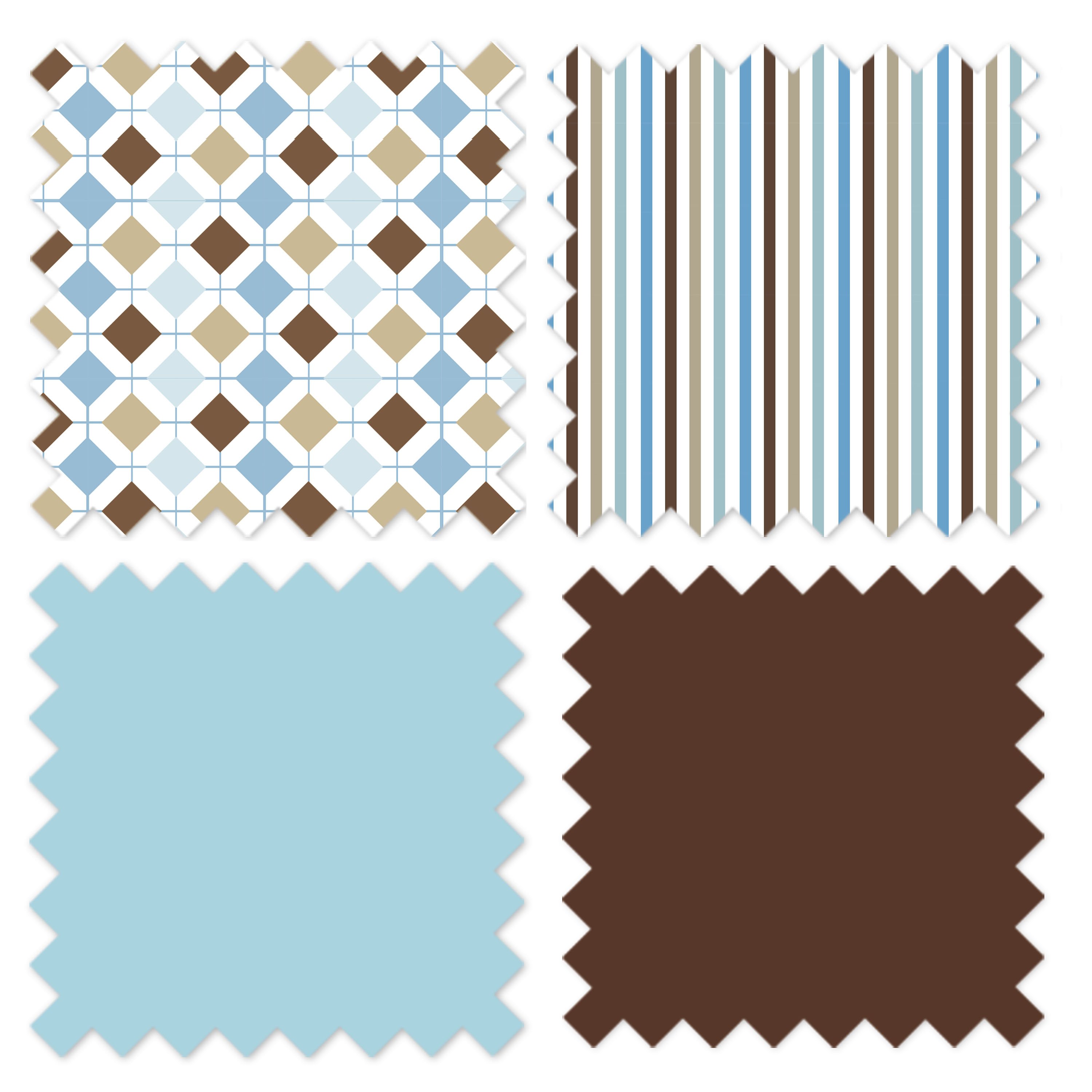 Bacati - Mod Diamonds/Stripes Aqua/Beige/Teal/Chocolate Musical Baby Crib Mobile