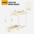 thumbnail image 2 of LazySpin 2 Pack Under Sink Organizers and Storage, Pull Out Trash Can Under Cabinet, 2 Tier Bin Organizer with Hooks and Haning Cups, Multi-Purpose Sliding Under Cabinet Organizer, White, 2 of 6