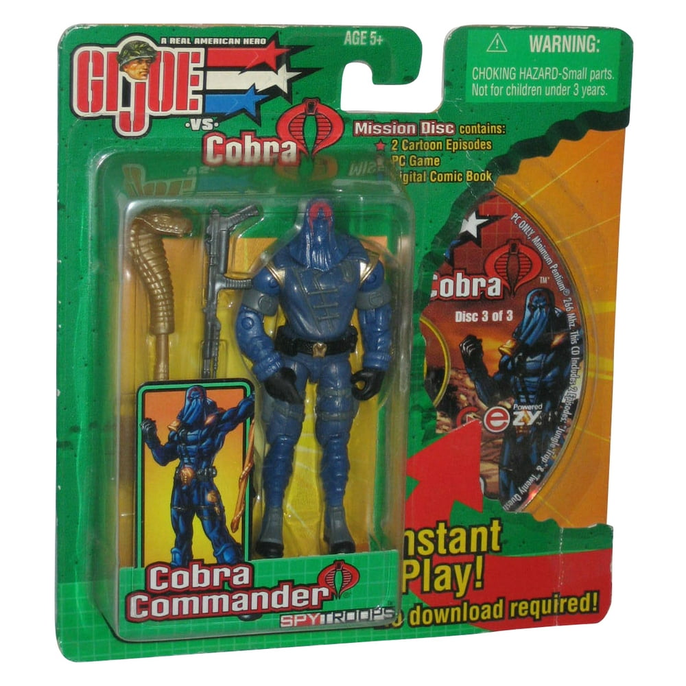 GI Joe vs Cobra Commander Hasbro Figure Set w/ Mission Disk 3 CDRom