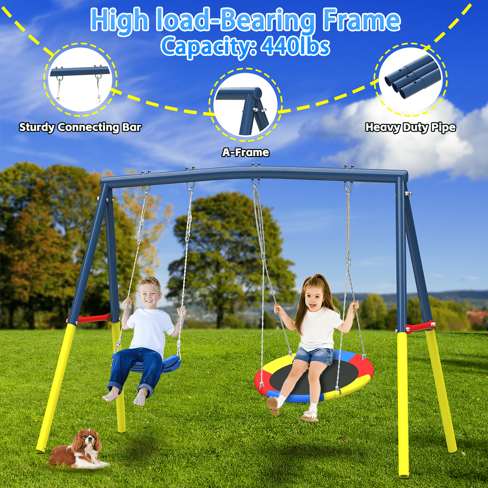 Mersco 14FT Heavy Duty Trampoline with Enclosure Net , Slide Outdoor Big Trampoline for Backyard,Kids Trampoline with Basketball Hoop,Birthday and  Holiday Gifts for Kids,Green