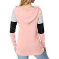 thumbnail image 4 of ppyoung Women's Casual Drawstring Pullover Long Sleeve Workout Sweatshirts Color Block Hoodie Sweatshirt With Pockets, 4 of 6