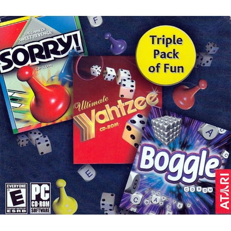 Sorry, Boggle and Ultimate Yahtzee - Triple Pack of Fun (3 PC Games)