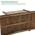 thumbnail image 6 of VINGLI 4 ft Garden Bridge Wooden Arch Footbridge-Carbonized Wood, 6 of 9