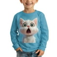 thumbnail image 2 of DISNIMO Blue Cat Shirt for Girls Long Sleeve Shirts Size 7-8 Sports Tshirts for Kids Boys T Shirts Soft Tops for Girls Cute Cute Crewneck Shirts Girls Fancy Clothes for Kids Fall Clothing Girls, 2 of 7