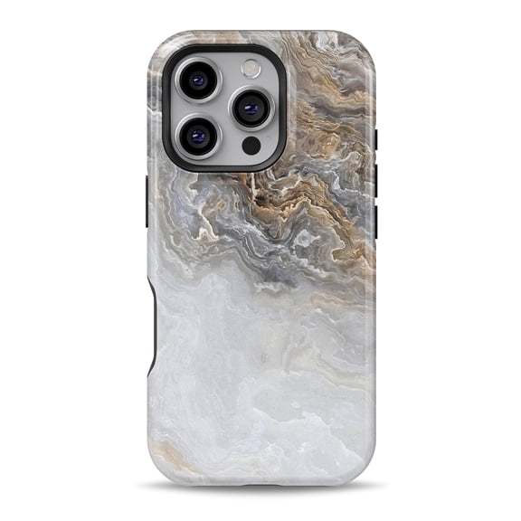 DesignSkinz Scratch-Resistant Hard Slim Case Compatible with iPhone 16 (Compatible with MagSafe) - Agate Marble Slate V5