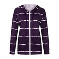 thumbnail image 2 of Aayomet Zip Up Hoodie Sweatshirts Long Zip Hoodie Full Womens Sleeve Coat Striped Lightweight Crewneck Sweatshirts Purple,S-5XL, 2 of 5