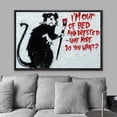 thumbnail image 3 of wall26 Framed Canvas Print Wall Art Banksy Rat with Red Paintbrush Graffiti &amp; Street Art Pop Culture Illustrations Pop Art Bohemian Multicolor Dark for Living Room, Bedroom, Office - 24"x36&, 3 of 5