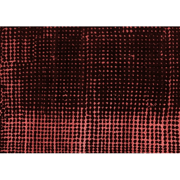 Ahgly Company Indoor Rectangle Abstract Red Modern Area Rugs, 2' x 4'
