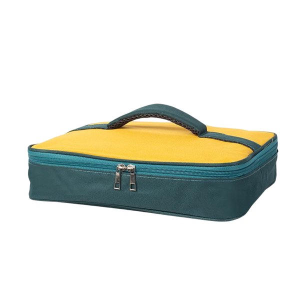Fiambrera, bolsa de papel de aluminio con aislamiento térmico, bolsas enfriadoras de alimentos, tela Oxford, contenedor de almacenamiento para Kits de desorden para acampar Amarillo verde METRO Eigraketly OD028893-01B