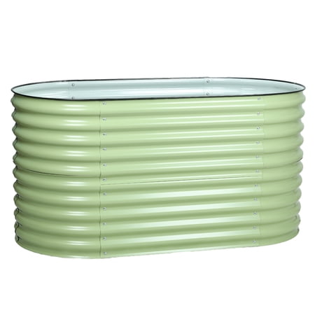 Aoodor 31.5  Tall Metal Raised Garden Bed 2 in 1 Outdoor Raised Garden Boxes-Green