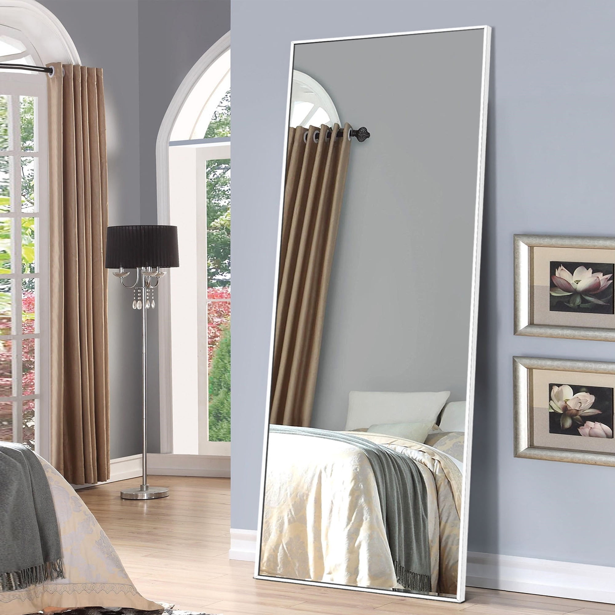NeuType 28 in x 71 in White Modern Full Length Mirror
